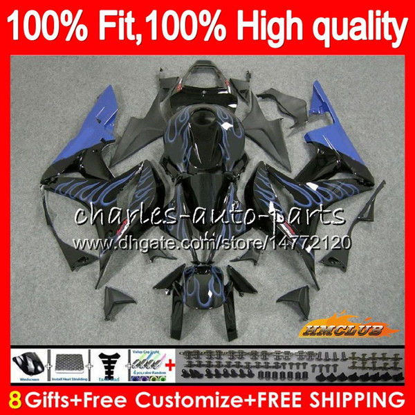 100% Fit Injection For HONDA CBR600 blue flames CBR 600 RR CC 600RR 600F5 67NO.65 CBR600F5 CBR600RR 600CC F5 07 08 2007 2008 OEM Fairings