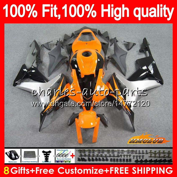 OEM Injection For HONDA CBR600 orange blk new CBR 600 RR CC 600RR 2007 2008 67NO.83 CBR600RR CBR600F5 600F5 600CC F5 07 08 Fairing 100% Fit