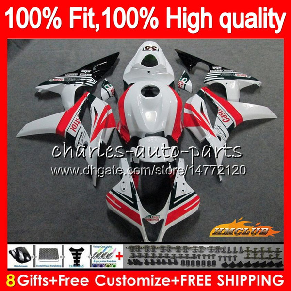 OEM Injection For HONDA white glossy CBR600 CBR 600 RR CC 600RR 2007 2008 67NO.102 CBR600RR CBR600F5 600F5 600CC F5 07 08 Fairing 100% Fit