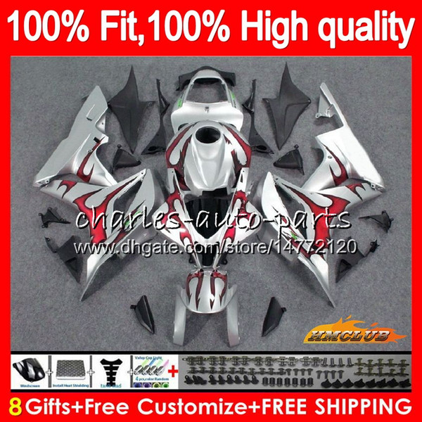 Injection For HONDA CBR600RR CBR600 CBR 600 RR CC 2007 08 red flames 67NO.136 100%Fit CBR600F5 600RR CBR 600F5 600CC F5 07 2008 Fairings