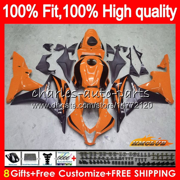 Injection For HONDA CBR600RR CBR600 CBR 600 RR CC 2007 08 67NO.129 100%Fit orange grey CBR600F5 600RR CBR 600F5 600CC F5 07 2008 Fairings