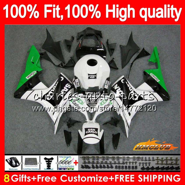 OEM Injection For HONDA CBR600 CBR 600 RR CC 600RR 2007 2008 67NO.111 green white CBR600RR CBR600F5 600F5 600CC F5 07 08 Fairing 100% Fit