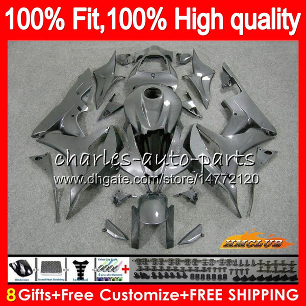 100%Fit Injection glossy grey For HONDA CBR 600 RR CC 600RR 600F5 CBR600RR F5 07 08 67HC.79 CBR600F5 600CC CBR600 RR 2007 2008 OEM Fairing