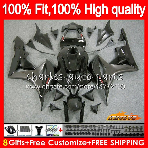 100%Fit Injection For HONDA CBR 600 RR CC 600RR 600F5 CBR600RR F5 07 08 67HC.9 hot sale black CBR600F5 600CC CBR600 RR 2007 2008 OEM Fairing