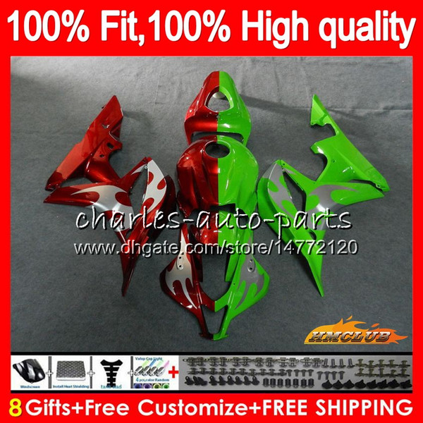 100%Fit Injection For HONDA CBR 600 RR CC 600RR 600F5 CBR600RR F5 07 08 67HC.95 CBR600F5 600CC red green hot CBR600 RR 2007 2008 OEM Fairing