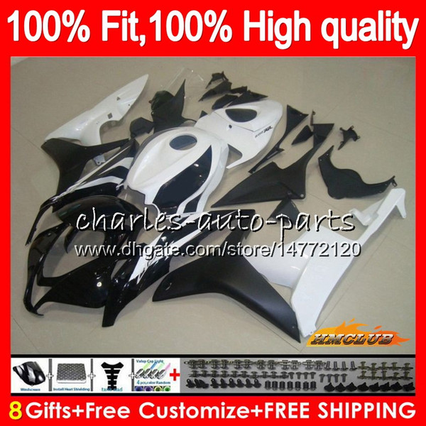 Injection For HONDA white black CBR600RR CBR600 CBR 600 RR CC 2007 08 67NO.162 100%Fit CBR600F5 600RR CBR 600F5 600CC F5 07 2008 Fairings