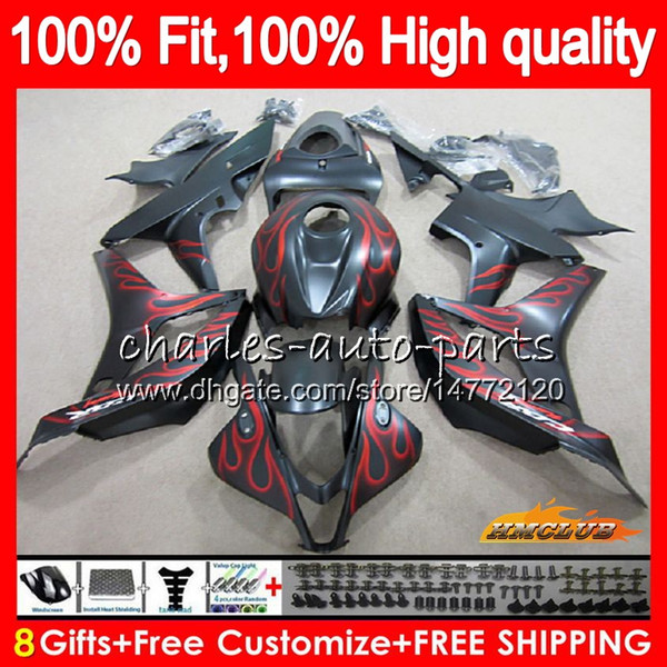 Injection For HONDA CBR600RR CBR600 CBR 600 RR CC 2007 08 67NO.141 100%Fit red flames new CBR600F5 600RR CBR 600F5 600CC F5 07 2008 Fairings