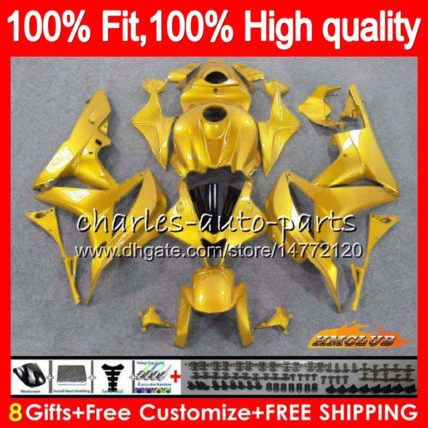 100% Fit Injection For HONDA glossy golden CBR600 CBR 600 RR CC 600RR 600F5 67NO.35 CBR600F5 CBR600RR 600CC F5 07 08 2007 2008 OEM Fairings