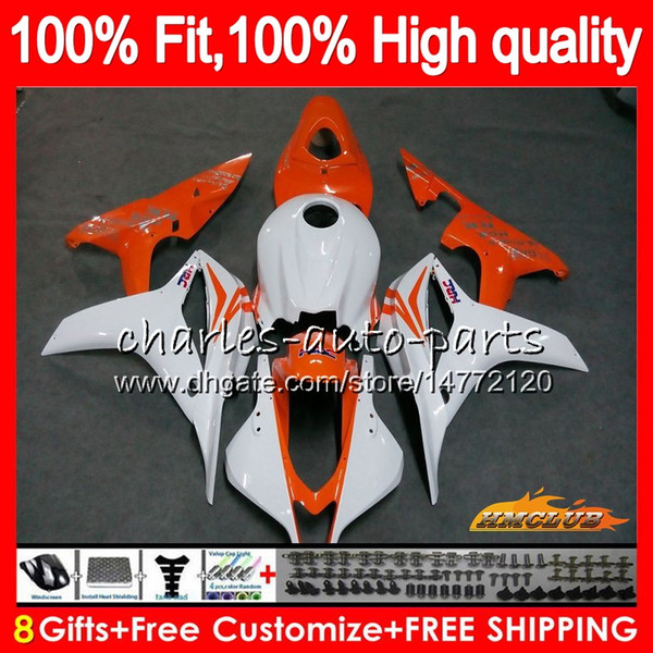 OEM Injection For HONDA CBR600 orange Black CBR 600 RR CC 600RR 2007 2008 67NO.107 CBR600RR CBR600F5 600F5 600CC F5 07 08 Fairing 100% Fit