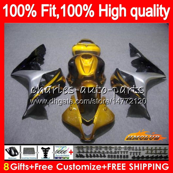 OEM Injection For HONDA golden black CBR600 CBR 600 RR CC 600RR 2007 2008 67NO.115 CBR600RR CBR600F5 600F5 600CC F5 07 08 Fairing 100% Fit