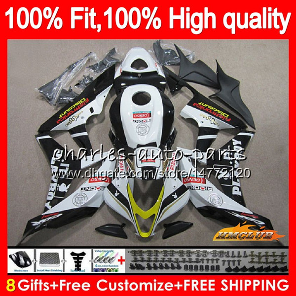 100% Fit Injection For HONDA CBR600 CBR 600 RR CC 600RR 600F5 67HC.154 CBR600F5 CBR600RR 600CC F5 07 08 2007 2008 OEM Fairings white glossy