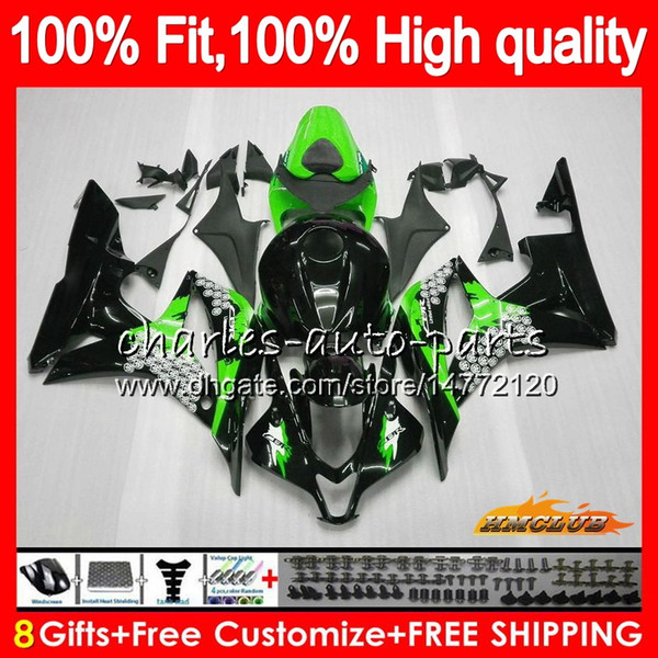 100% Fit Injection For HONDA Graffiti green CBR600 CBR 600 RR CC 600RR 600F5 67NO.48 CBR600F5 CBR600RR 600CC F5 07 08 2007 2008 OEM Fairings