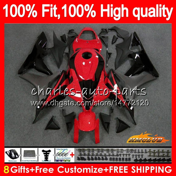 100%Fit Injection For HONDA CBR 600 RR CC 600RR 600F5 red hot sale CBR600RR F5 07 08 67HC.112 CBR600F5 600CC CBR600 RR 2007 2008 OEM Fairing