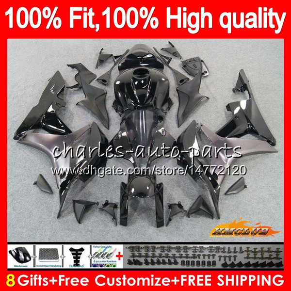 OEM Injection For HONDA CBR600 CBR 600 RR CC 600RR 2007 2008 67NO.75 CBR600RR CBR600F5 600F5 600CC F5 07 08 black grey hot Fairing 100% Fit