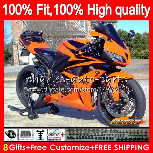 100% Fit Injection For HONDA CBR600 orange black CBR 600 RR CC 600RR 600F5 67HC.159 CBR600F5 CBR600RR 600CC F5 07 08 2007 2008 OEM Fairings