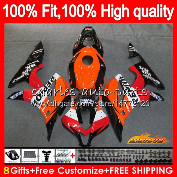 Injection red For HONDA CBR600RR CBR600 CBR 600 RR CC 2007 08 67NO.163 100%Fit CBR600F5 600RR Repsol Hot CBR 600F5 600CC F5 07 2008 Fairings