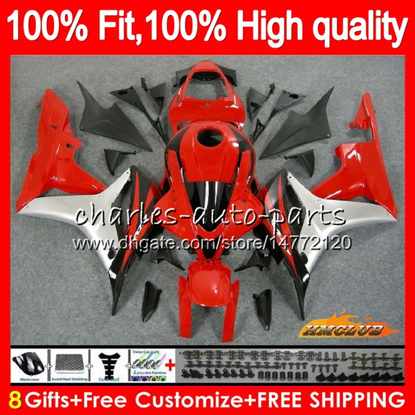 100%Fit Injection For HONDA CBR 600 RR CC 600RR 600F5 red factory CBR600RR F5 07 08 67HC.29 CBR600F5 600CC CBR600 RR 2007 2008 OEM Fairing