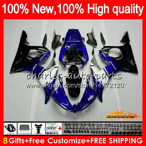 Body +8Gifts For YAMAHA YZF600 YZF R6 600CC YZFR6 03 04 05 59HC.0 YZF 600 R 6 03-05 YZF-600 YZF-R6 2003 2004 2005 Fairing Kit Factory blue