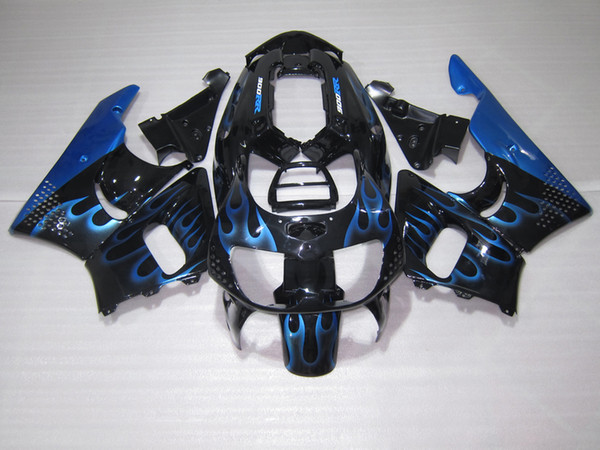 Motorcycle Fairing kit for Honda CBR 900RR 1996 1997 blue flames black fairings set for CBR900RR 96 97 OT07