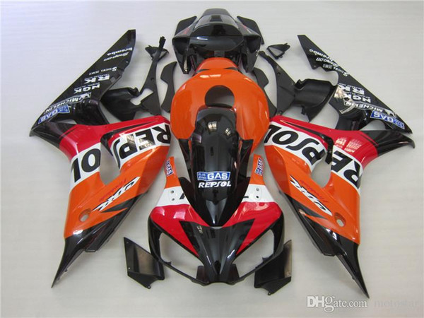 Injection molded bodywork fairing kit for HONDA CBR1000RR 06 07 orange black fairings CBR1000RR 2006 2007 OT17