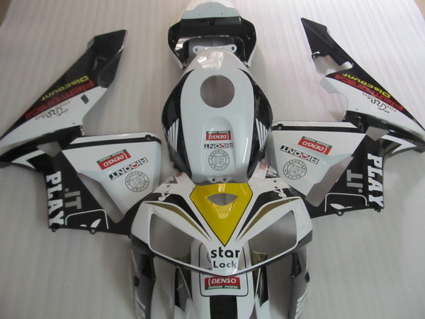 Injection molded hot sale fairing kit for Honda CBR600RR 05 06 white black yellow fairings set CBR600RR 2005 2006 OT14