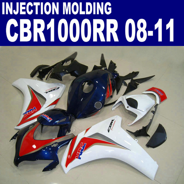 Injection molding high quality fairing kit for HONDA CBR1000RR 2008 2009 2010 2011 blue white red CBR1000 RR fairings set 08-11 #U33