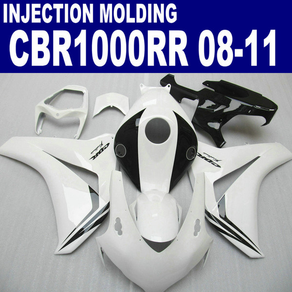 Injection molding bodywork set for HONDA CBR1000RR 2008-2011 fairings CBR 1000 RR glossy white black custom fairing kit 08 09 10 11 #U80