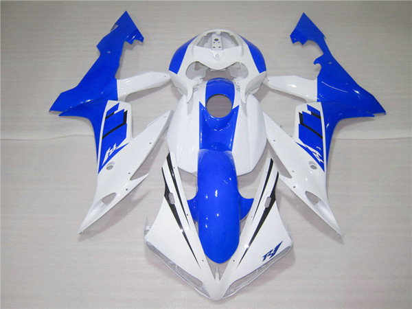 Injection molded top selling fairing kit for Yamaha YZFR1 2004 2005 2006 white blue fairings YZF R1 04-06 OT24