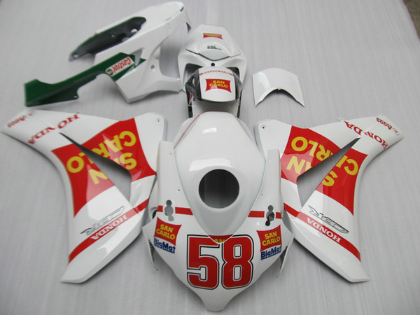 Injection molding fairing kit for HONDA CBR1000RR 2008-2011 white red fairings set CBR1000RR 08 09 10 11 OT02