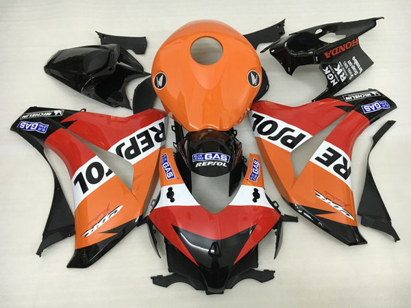 Injection molding hot sale fairing kit for HONDA CBR1000RR 2008-2011 orange black fairings set CBR1000RR 08 09 10 11 OT10