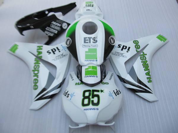 Injection molded 100% fit for HONDA CBR1000RR 2008-2011 white green fairings set CBR1000RR 08 09 10 11 OT14