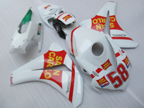 Injection molded 100% fit for HONDA CBR1000RR 2008-2011 white red fairings set CBR1000RR 08 09 10 11 OT15