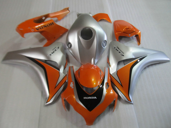 Injection molded 100% fit for HONDA CBR1000RR 2008-2011 orange silver fairings set CBR1000RR 08 09 10 11 OT13