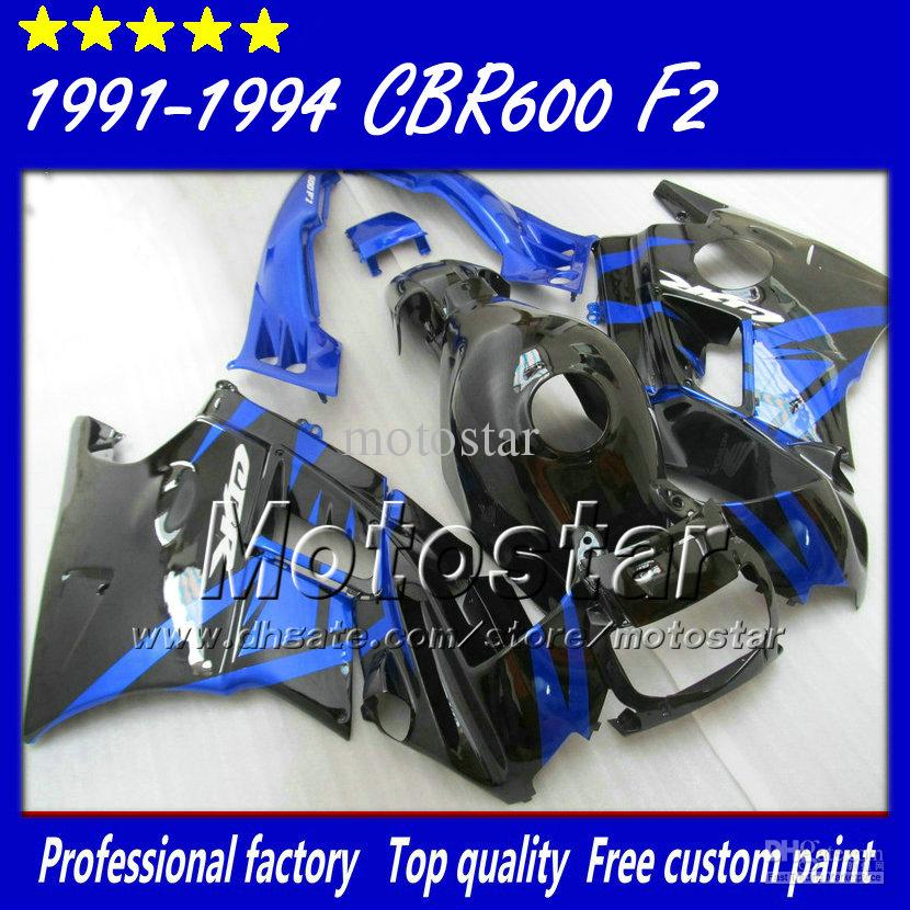 for HONDA cbr600 f2 91 92 93 94 CBR600F2 fairings set 1991-1994 CBR 600 fairing bodywork dark blue in glossy black su105