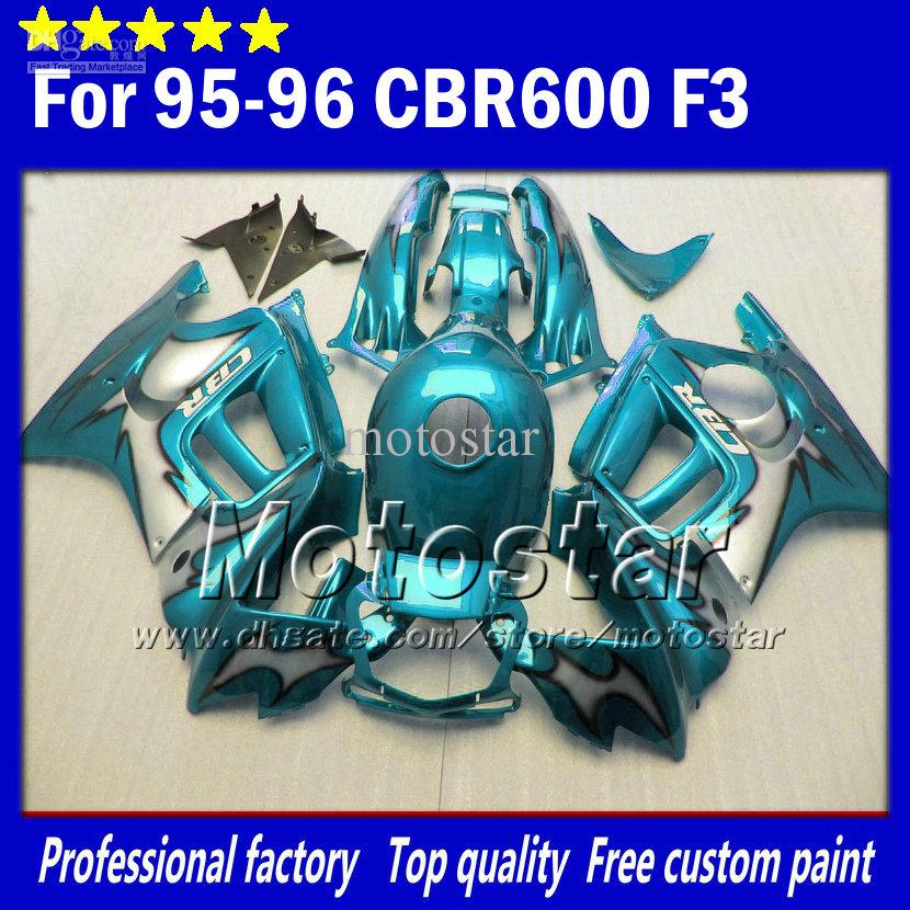 7 gifts for HONDA CBR600F3 fairings set 95 96 cbr600 f3 1995 1996 CBR 600 F3 motocycle fairing all glossy light blue