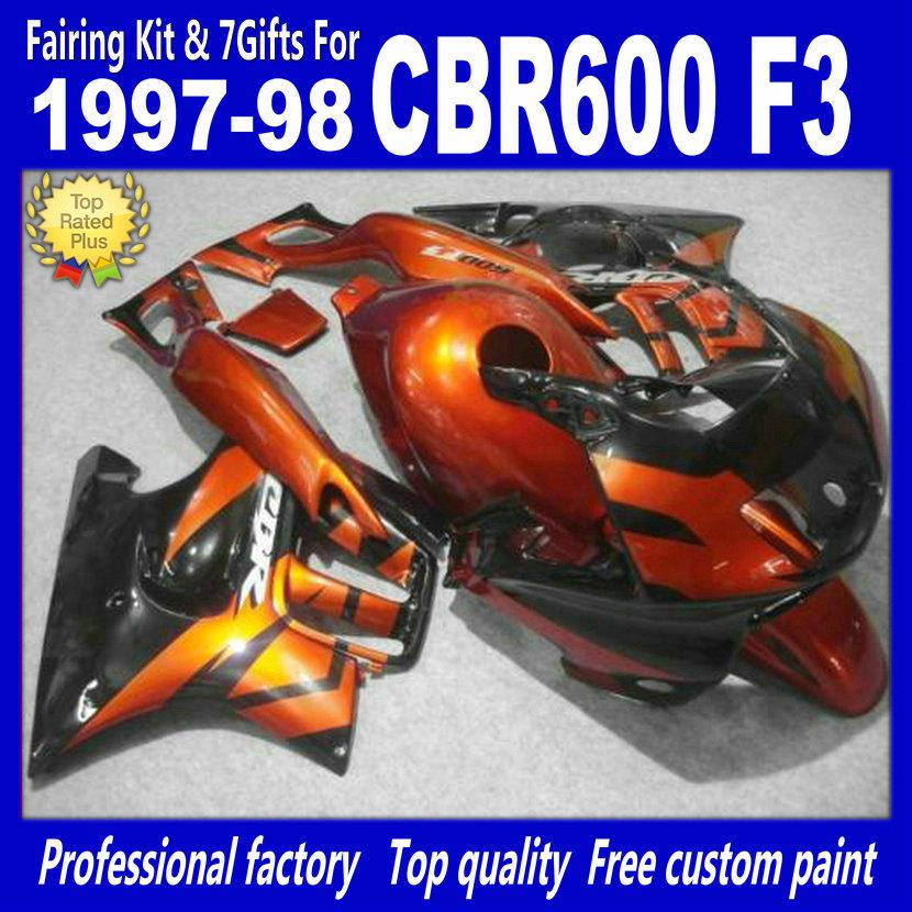 High quality Cheap Fairing kits for 1997 1998 HONDA CBR600F3 CBR600 F3 CBR 600 F3 97 98 fairings kit