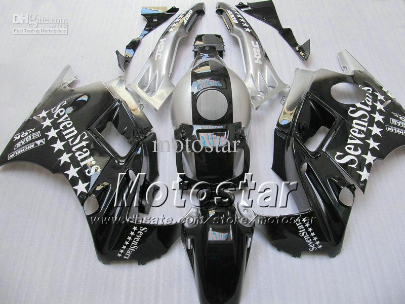 7 stars Silver/black ABS Fairing for CBR600 F2 1991 1992 1993 1994 CBR600F2 91 92 93 94 cbr 600f2 bodywork fairings #H2129