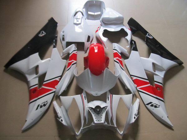 Injection molded fit for Yamaha YZF R6 2006 2007 white red black fairings set YZFR6 06 07 OT21