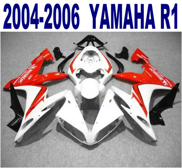 Injection molding ABS full fairing kit for YAMAHA 2004 2005 2006 YZF R1 red white black motorcycle fairings set 04-06 yzf-r1 VL46