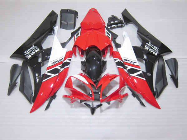 Injection molding free customize fairing kit for Yamaha YZF R6 06 07 red black fairings set YZFR6 2006 2007 OT33