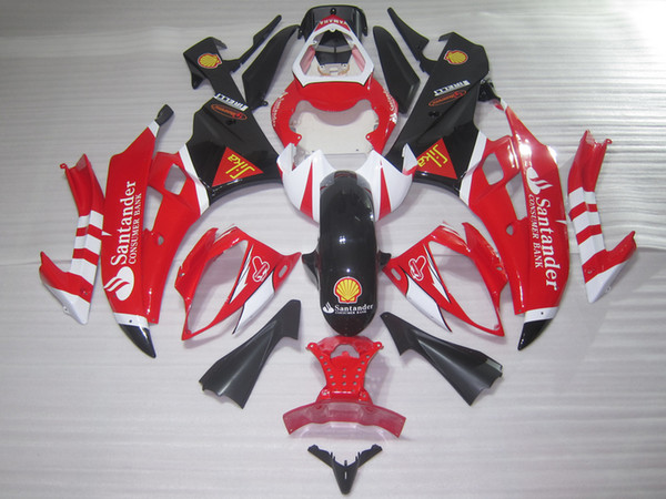 Injection molding free customize fairing kit for Yamaha YZF R6 06 07 red white black fairings set YZFR6 2006 2007 OT34