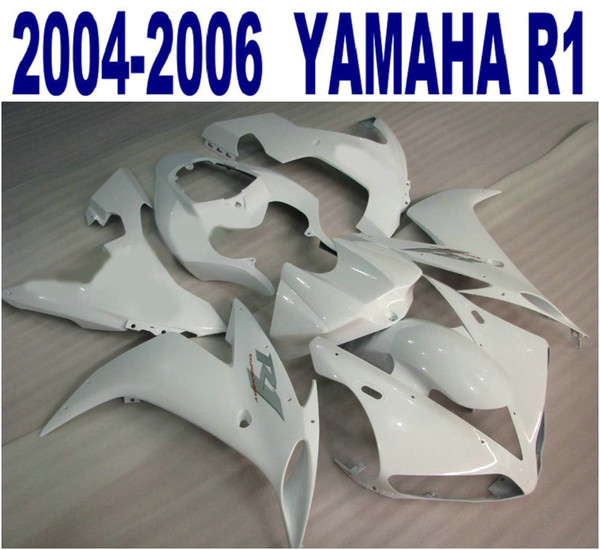 100% Injection molding free customize bodywork for YAMAHA fairings YZF-R1 04 05 06 all white fairing kit yzf r1 2004-2006 VL65