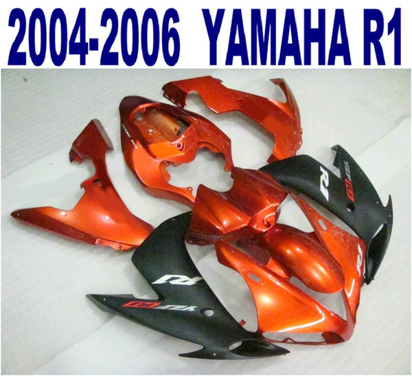 100% Injection molding free customize bodywork for YAMAHA fairings YZF-R1 04 05 06 matte black copper fairing kit yzf r1 2004-2006 VL71