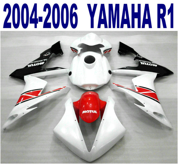 100% Injection molding fairings set for YAMAHA 2004-2006 YZF-R1 red white black ABS fairing kit 04 05 06 yzf r1 VL29