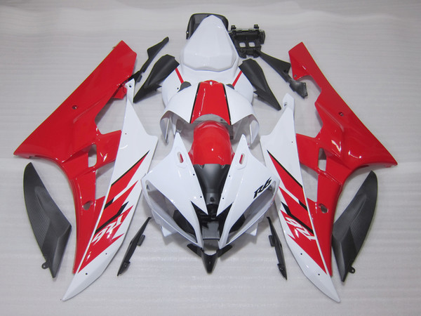 Injection molding free customize fairing kit for Yamaha YZF R6 06 07 red white black fairings set YZFR6 2006 2007 OT36