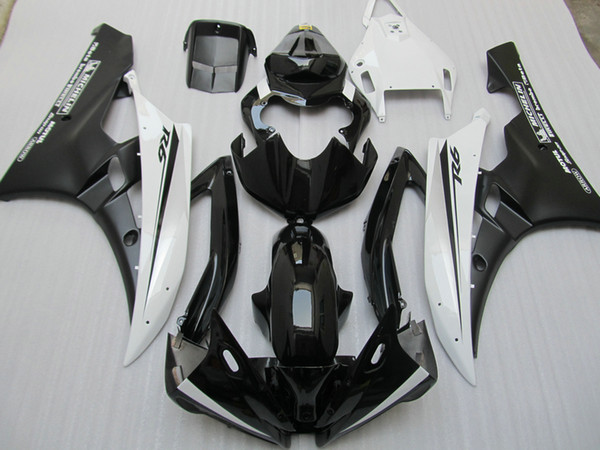 Injection mold fairing kit for Yamaha YZF R6 2006 2007 white black fairings set YZFR6 06 07 OT02