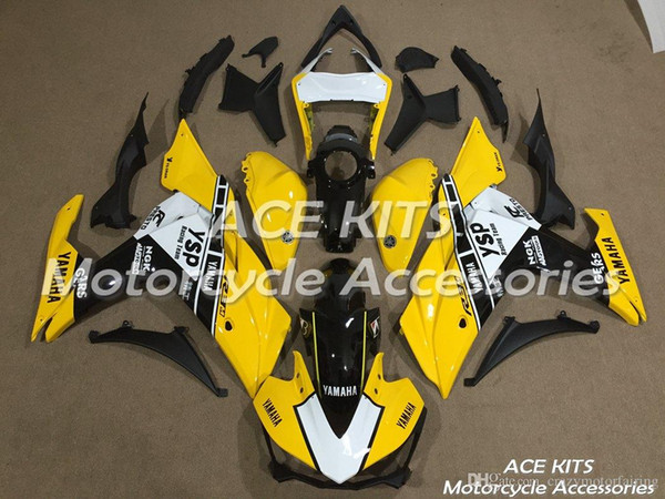 ACE KITS Motorcycle fairing For YAMAHA R25 R3 2015-2016 Injection or Compression Bodywork splendid yellow +TANK NO.2343