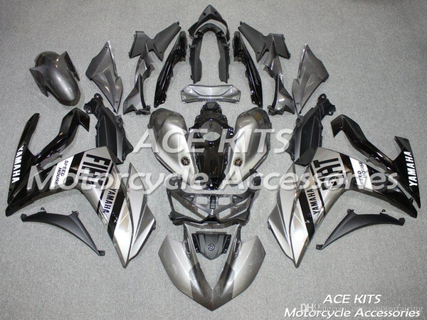 ACE KITS Motorcycle fairing For YAMAHA R25 R3 2015-2016 Injection or Compression Bodywork wondrous Carbon fiber silver gray +TANK NO.2448