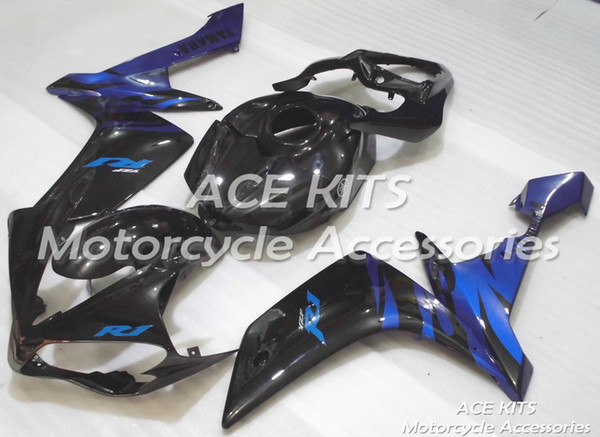 ACE Motorcycle Fairings For YAMAHA YZF R1 2007 2008 Compression or Injection Bodywork astonishing black blue No.1125