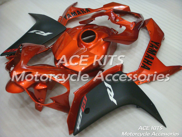 ACE Motorcycle Fairings For YAMAHA YZF R1 2007 2008 Compression or Injection Bodywork sensational orange black No.1116